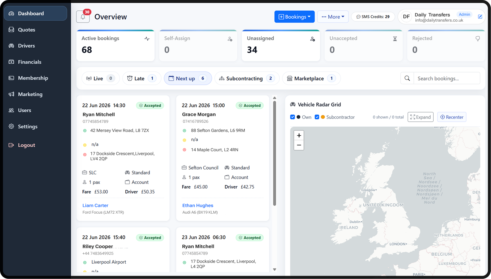 flagship dispatcher screen view