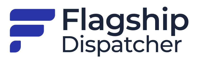 blue letter f and text flagship dispatcher